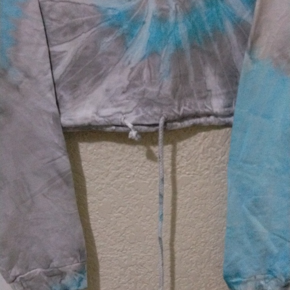 Tie dye sweatshirt crop top blue and Gray size large - Picture 5 of 12